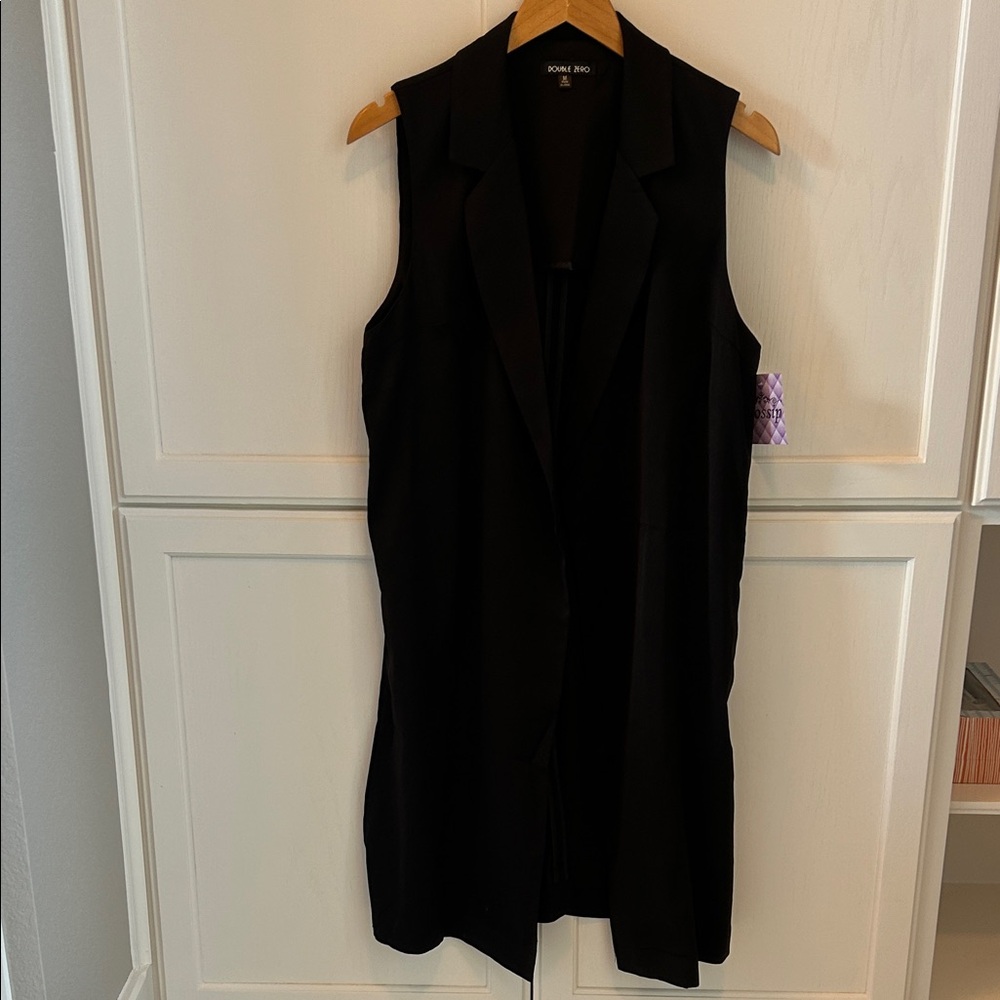 Double Zero Black Sleeveless Duster Size L